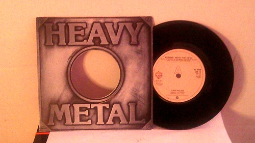 Van Halen,WB,"Runnin' With The Devil"UK,7"45 with sleeve,1978 guitar rock,Mint