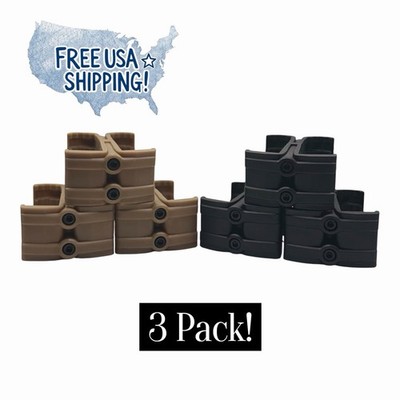 3- Pack Double Magazine Coupler for PMAG | Airsoft | Black, Tan | Polymer