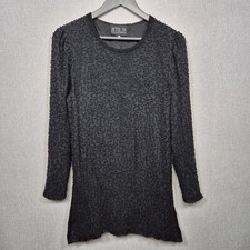 Ronald Joyce Silk Top Size 10 After Six Black Beaded Tunic Vintage Occasion Wear