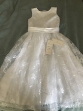 NWT Abao Wedding Girls White Flower Girl Dress Size 4/5