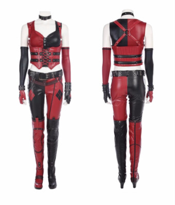The Batman DC Harley Quinn Cosplay Custome Set Boots Vest Women Halloween Lot