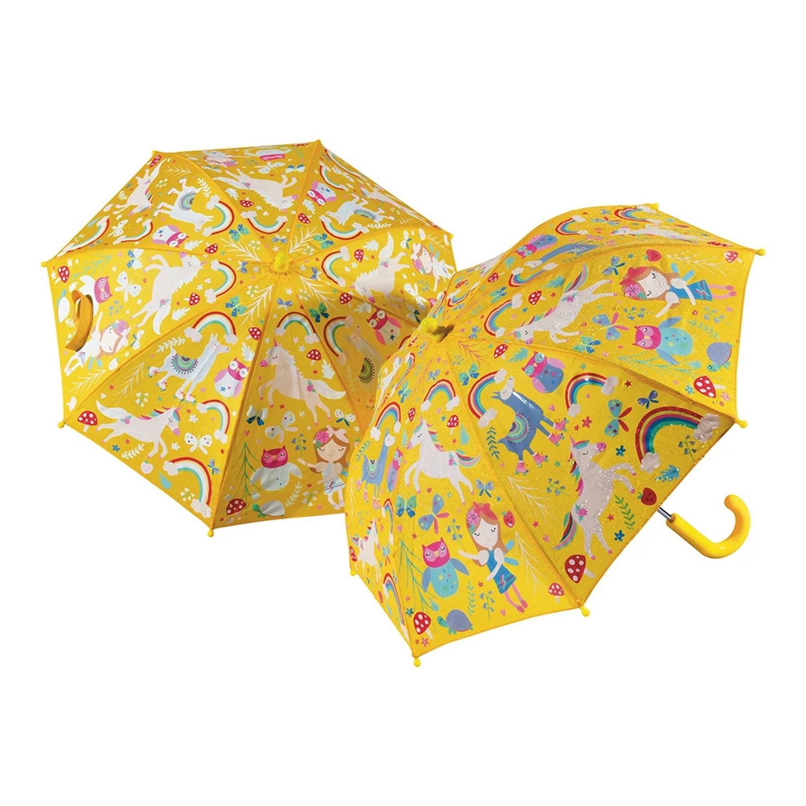 Kids Umbrella Rainbow Fairy Colour Changing Floss & Rock Rain Brolly Accessory