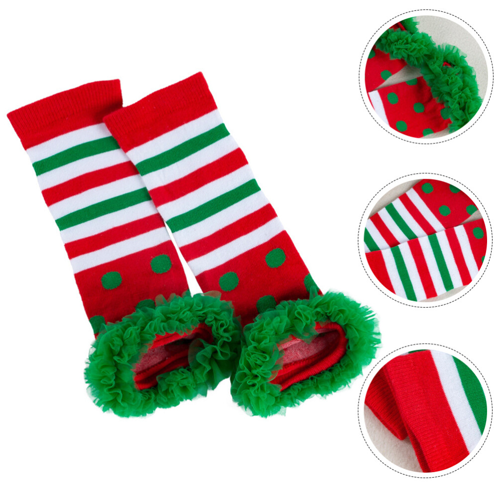 Xmas Elf Socks Baby Elf Leg Warmer Baby Costume Socks Baby Striped