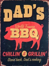Dad's BBQ, Retro metal Sign/Plaque, Gift, Home, Kitchen, Garden