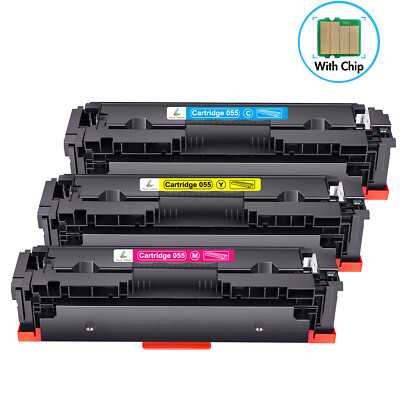 Toner Bank 3-Pack Compatible Toner Cartridge with Chip for Canon