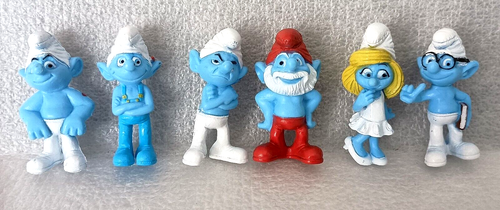 6 Peyo Smurf Figure Collection A&A Mini Vending Set NOS New 2012 - Bild 2 von 4