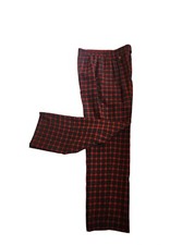 Vintage Carlisle Sport Wool Plaid Red Green Hi Waist Holiday Pants Sz 10,W26"