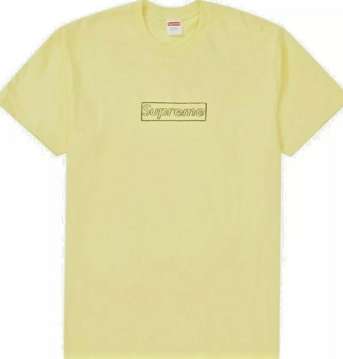 Supreme Kaws boîte à craie logo jaune taille 