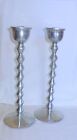 New ListingPewter Candlestick Holders 14" Tall 5" Base Set of 2