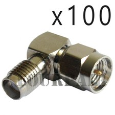 100 Pack SMA Male Plug to Female RF Connector Adapter 90 Degree Right Angle