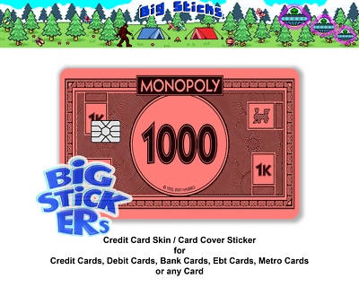 Monopoly Money Credit Card Skin Cover SMART Die-cut Sticker Decal | eBay