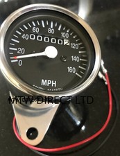 NEW MINI Motorcycle Classic Style Cable Speedo Clock  0 - 160mph  : 2240rpm