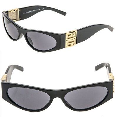 GIVENCHY GV 4G Hinge 40055 Black Gold Narrow Wrap Unisex GV40055I Sunglasses
