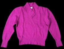Vintage / DIVERSITY   Petite M   FUCHSIA Lambswool-Angora Blend PULLOVER SWEATER