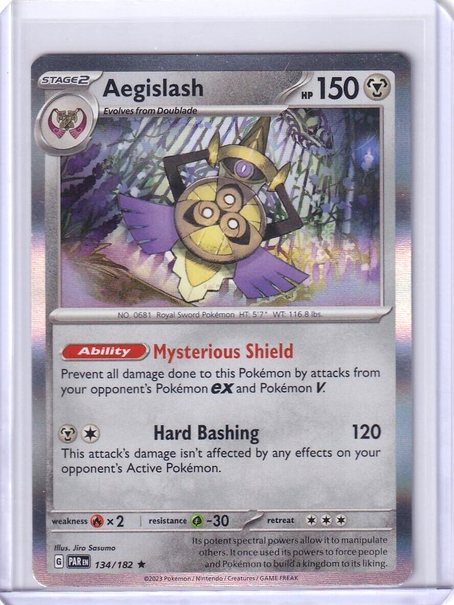 Aegislash Holo Rare #134 Pokemon TCG Paradox Rift 2023