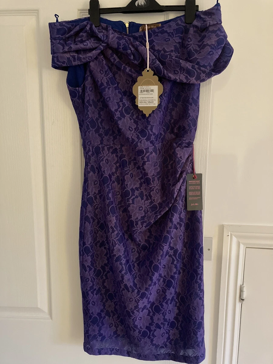 Lady s Jolie Moi Lace BondedBaruot Dress Size12 In Royal Blue With