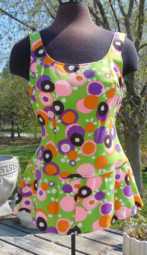70’s Lime Green Floral Accent Dress by Montgomery Ward