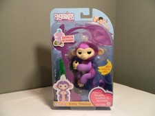 Fingerlings Baby Monkey - Mia - Purple Includes Bonus Stand WowWee