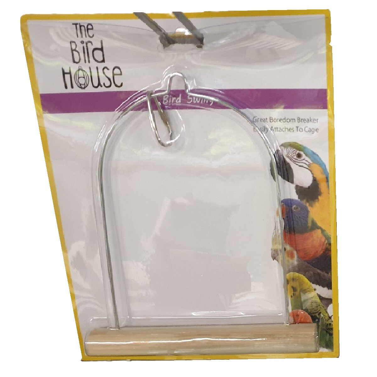 WOODEN BIRD SWING 10cm or 17cm : Happy Pet House Active Cage Toy Hanging Perch
