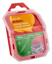 Image of 20Pc Amtech Pozi Dome Head Wood Screw Re-Usable 3.5Mm X 20Mm Storage Case Z0165
