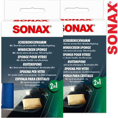 2x SONAX Scheibenschwamm 2 in 1 Schwamm ScheibenSchwamm