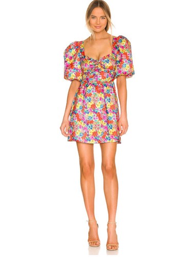 FREE PEOPLE x For Love and Lemons 'Merrill' Puff Sleeve Mini Dress XS RP$250