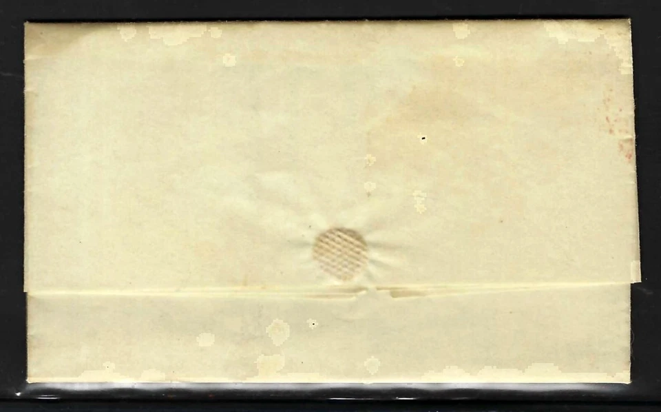 1845 MANUSCRIPT LETTER  - HALLOWELL ME CANCELED IN RED - OPENED AT THE SEAL - Image 2 of 3