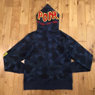 BAPE Shark full zip hoodie jacquard blue camo A Bathing Ape Size S