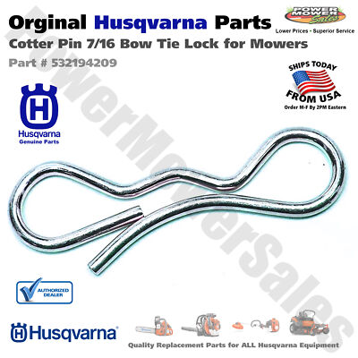 Genuine OEM Husqvarna Cotter Pin 7/16 Bow Tie Lock for Riding