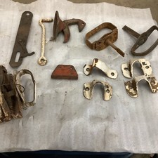 O.  Lot of 9 Different Vintage Hand Forged Iron Barn Door Latch  s