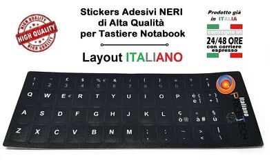 ADESIVI LETTERE TASTIERA ITALIANA ITA STICKERS NOTEBOOK PER PC ACER HP LENOVO