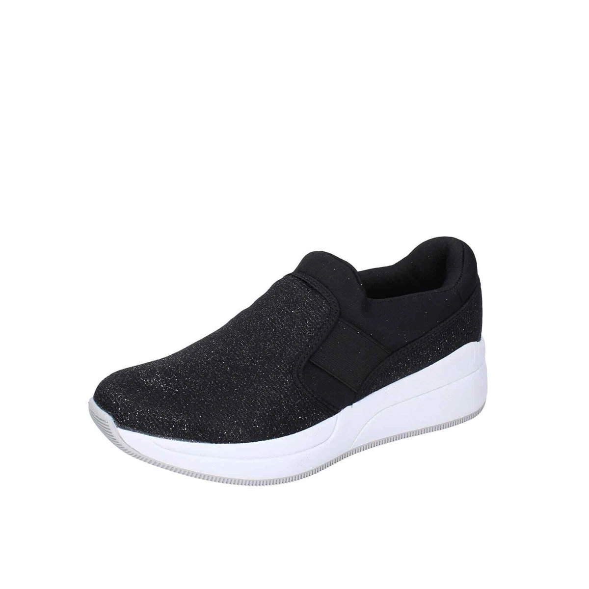shoes women LOTTO loafers black textile EY157