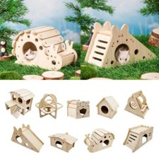 Hamster Solid Wood SmallHouse Hamster Nest Ladder Pet Playground House Removable