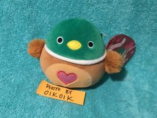 4.5" Avery Mallard Duck Bird Green Brown Valentines Squishmallow Plush Toy 2023