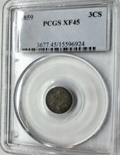 Choice 1859 Three Cent Silver (TRIMES) XF45 PCGS Great Type Coin - Picture 3 of 4