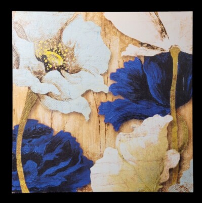 Blue Joyful Poppies II By Elizabeth Medley Streched Canvas Art Painting Print