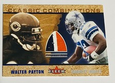 2002 Fleer Emmitt Smith Walter Payton 3 Color Jersey Classic Combinations