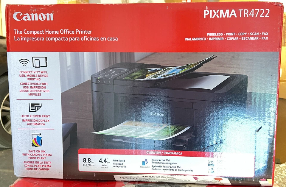 NEW Canon PIXMA TR4722 (4520) Wireless Printer-All-In-One-Scan Copy-Fax-Auto Set - Image 2 of 4