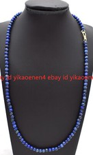Small Lovely Natural 4mm Lapis Lazuli Gemstone Round Beads Necklace 16-36in