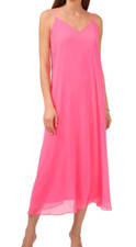 VINCE CAMUTO Women's Pink Lined Pullover Spaghetti Strap Midi Shift Dress XS