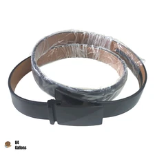 Men's 53" Genuine Leather Cuttable Belt Strap with Ratchet Track Slide Buckle