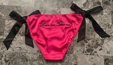 NWT VICTORIA'S SECRET TEASE PINK LOVE ME SATIN SMOOTH SIDE TIE CHEEKY PANTIES