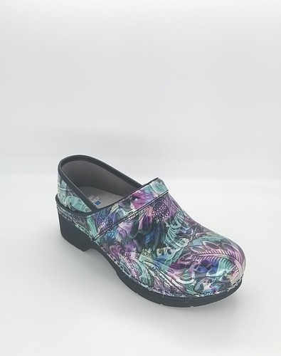 8771 Dansko Womens Lt Pro Tooled Watercolor Clogs Size 39 EU 8.5-9US