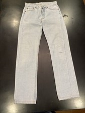 Vtg Light Wash Faded Levis 501 Jeans 90s USA Tag-30x34 Measured-30x31 Clean 0134