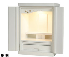 Altare Buddista Con Illuminazione LED Legno di Paulownia Nuovo Mirai15 Butsudan Colore Bianco