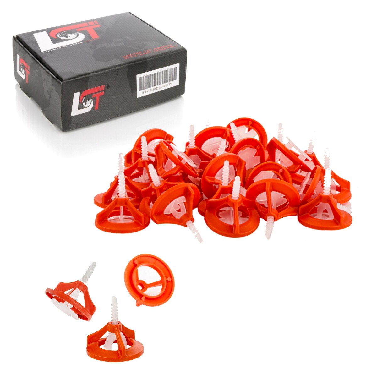 Tile Leveling System Set 100x Threaded Tabs 2mm + 50x Tension Caps