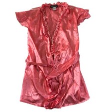 Cinema Etoile Seductivewear Robe Womens Size Small Pink Short Sleeve Pajamas