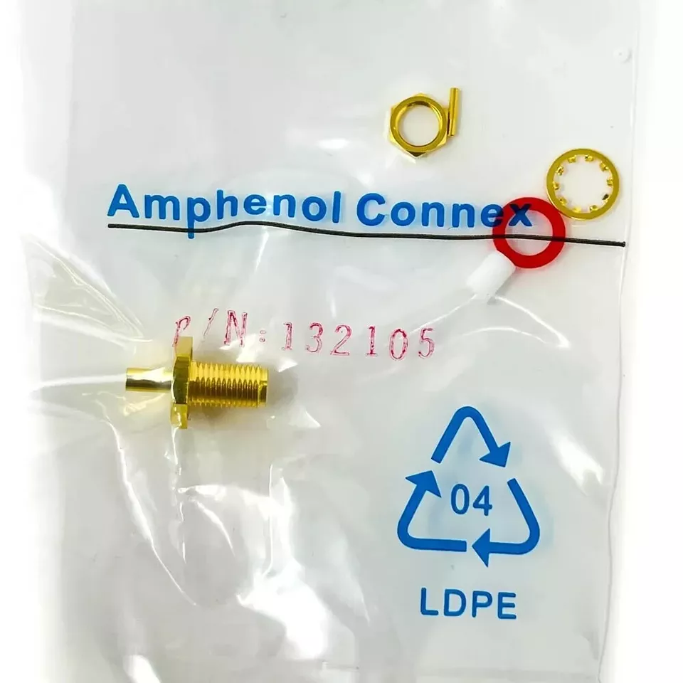 5 pcs Amphenol 132105 RF Coaxial Connector, SMA Bulkhead Jack, Female Socket - Image 2 of 4