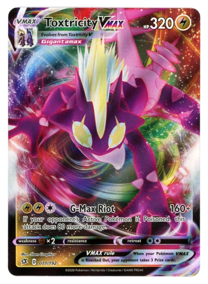 Toxtricity Vmax 071/192 Rebel Clash NM Full Art Ultra Rare Pokemon