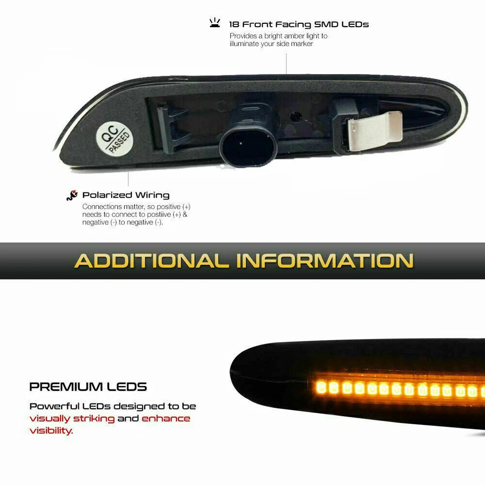 LED Side Marker Lights Signal Blinker Lamps For BMW E82 E88 E90 E92 [HOT SMOKE] Foto 2 de 4